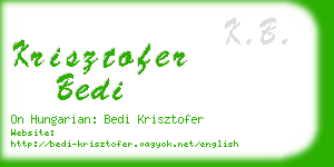 krisztofer bedi business card